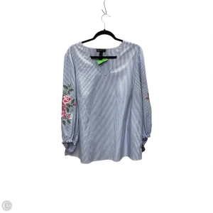 Top Long Sleeve By Inc In Blue, Size: 1x