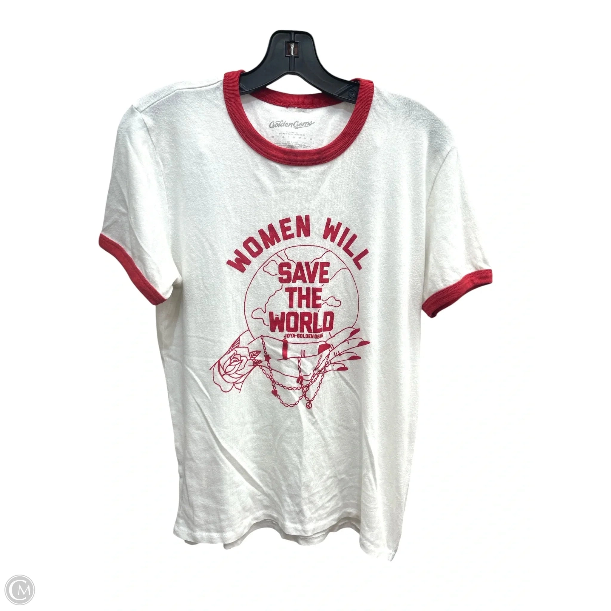 Top Short Sleeve Basic By Clothes Mentor In Red & White, Size: M