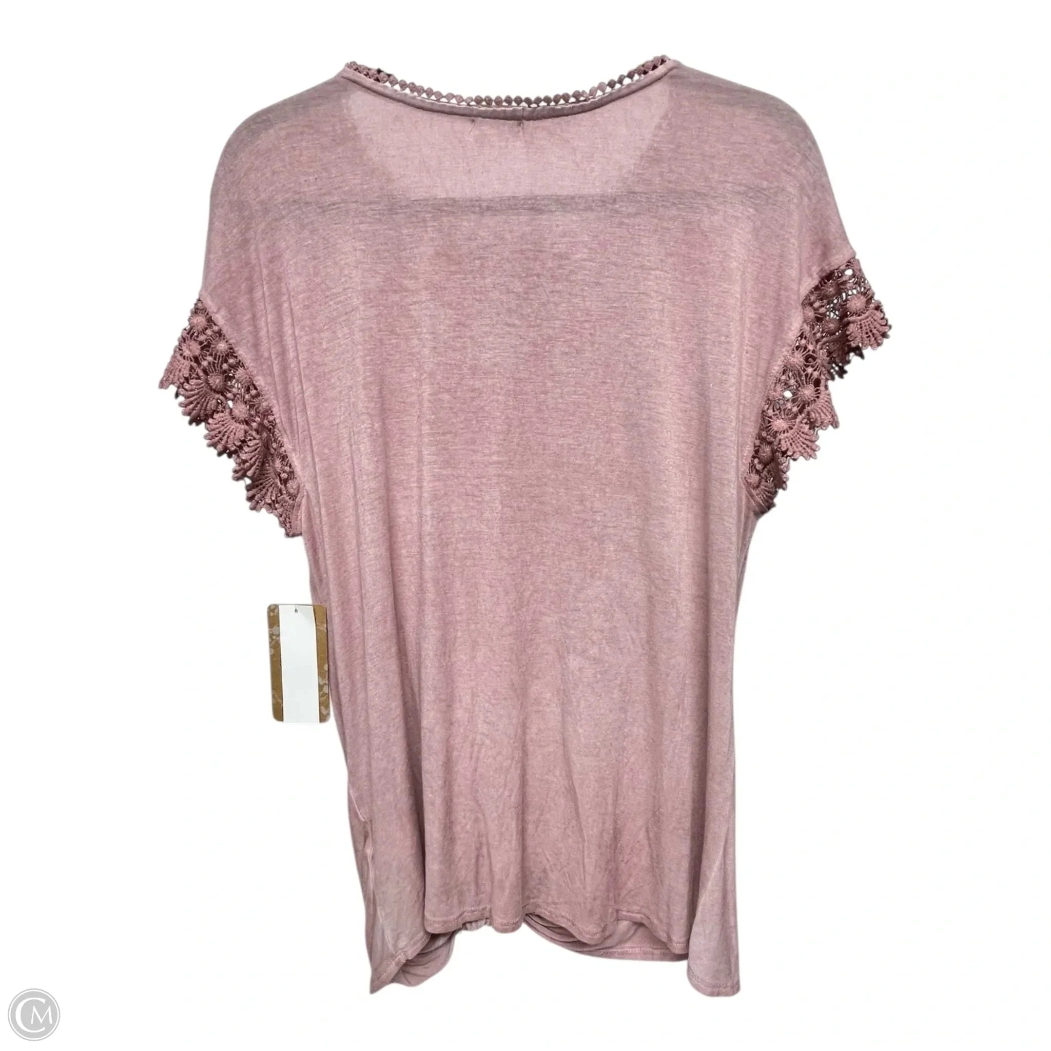 Top Short Sleeve By MASON BELLE In Mauve, Size: L