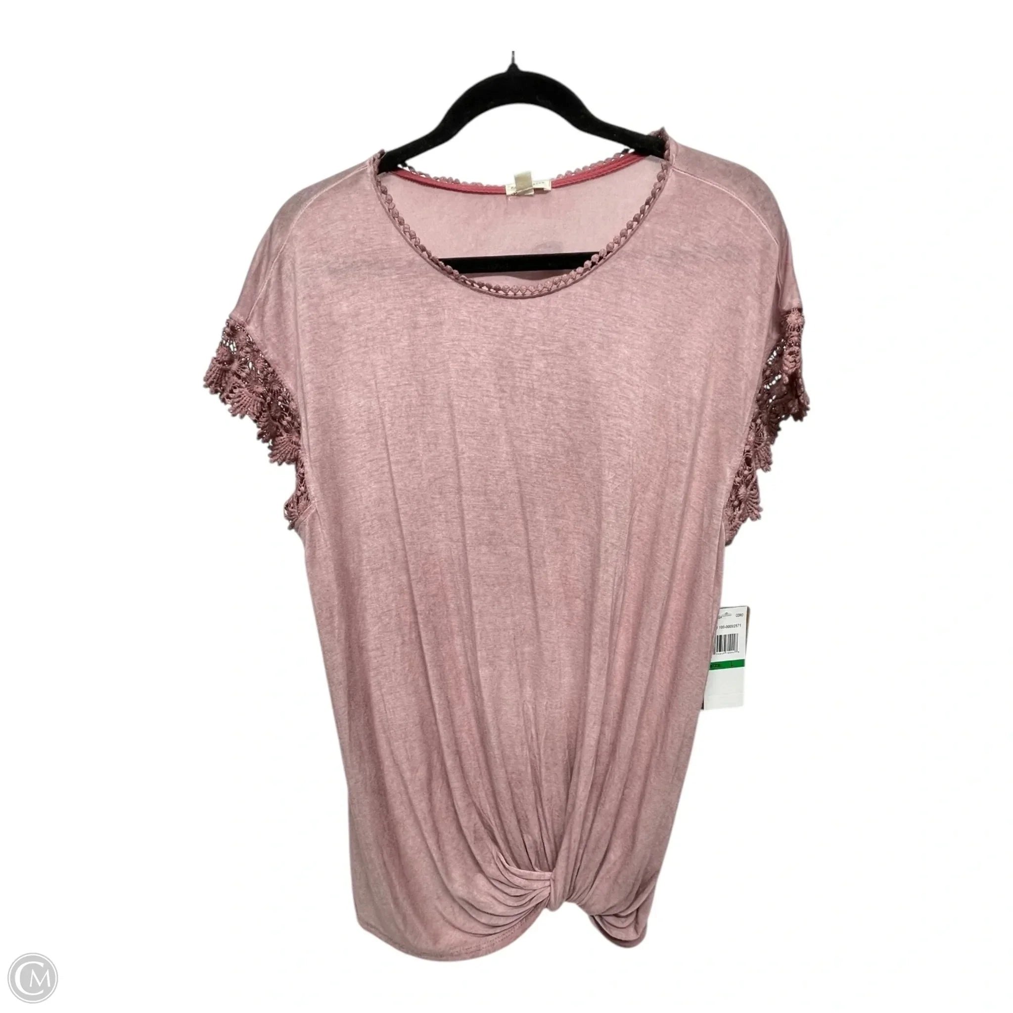 Top Short Sleeve By MASON BELLE In Mauve, Size: L