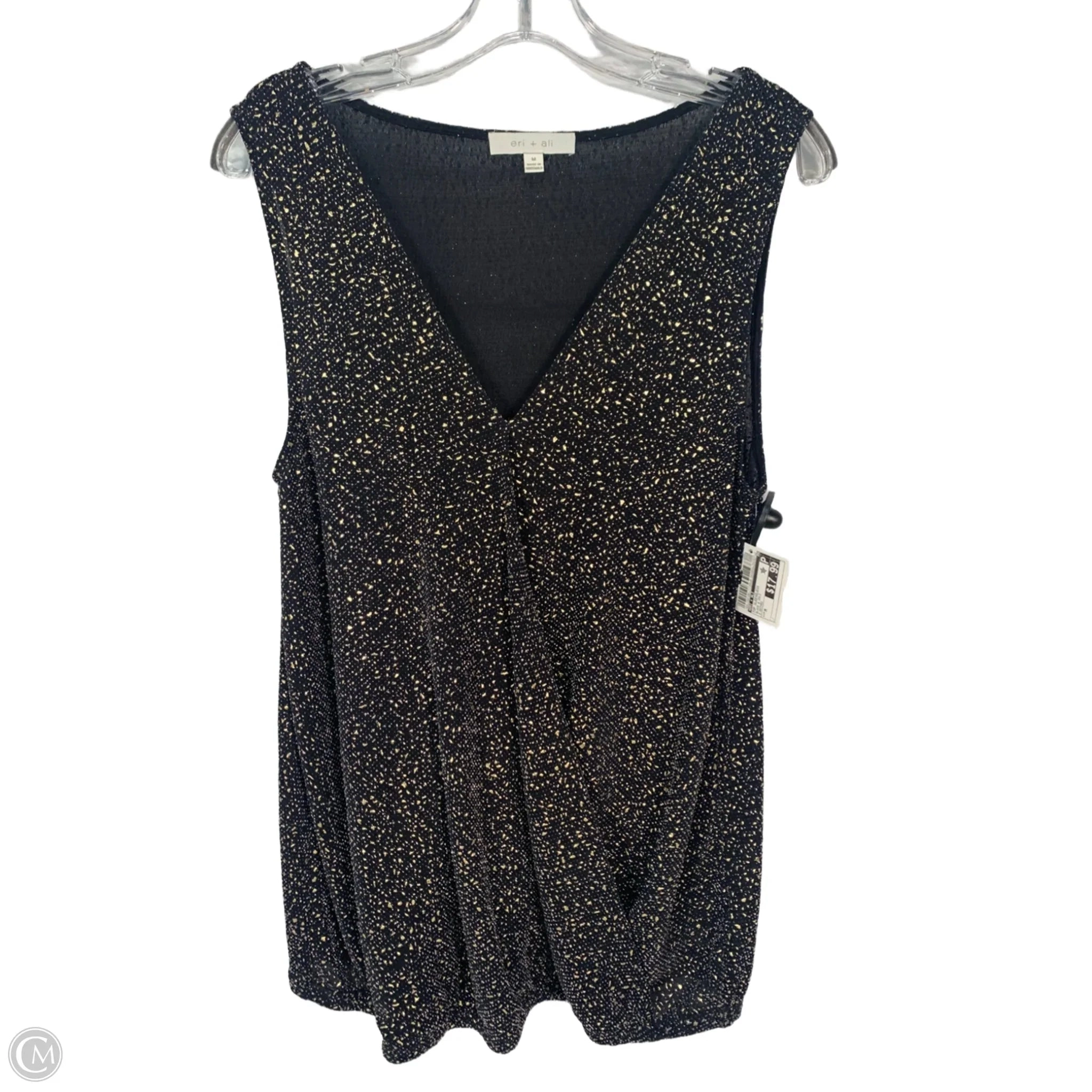 Top Sleeveless By Eri   Ali In Black & Gold, Size: M