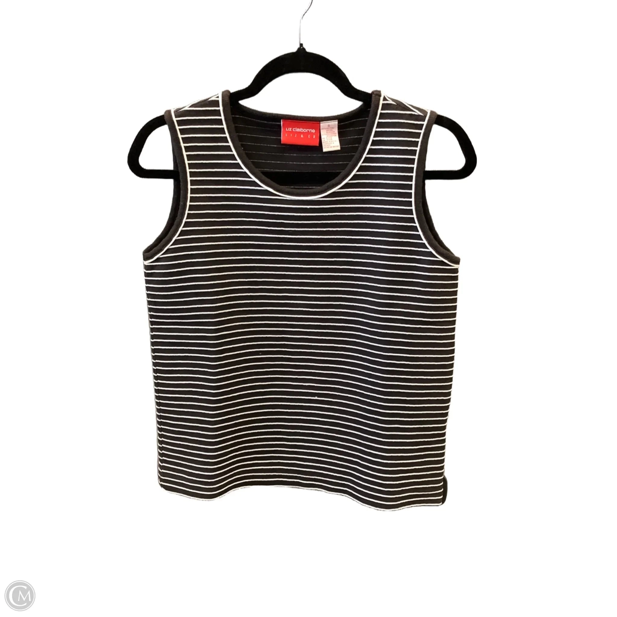 Top Sleeveless By Liz Claiborne In Striped Pattern, Size: S