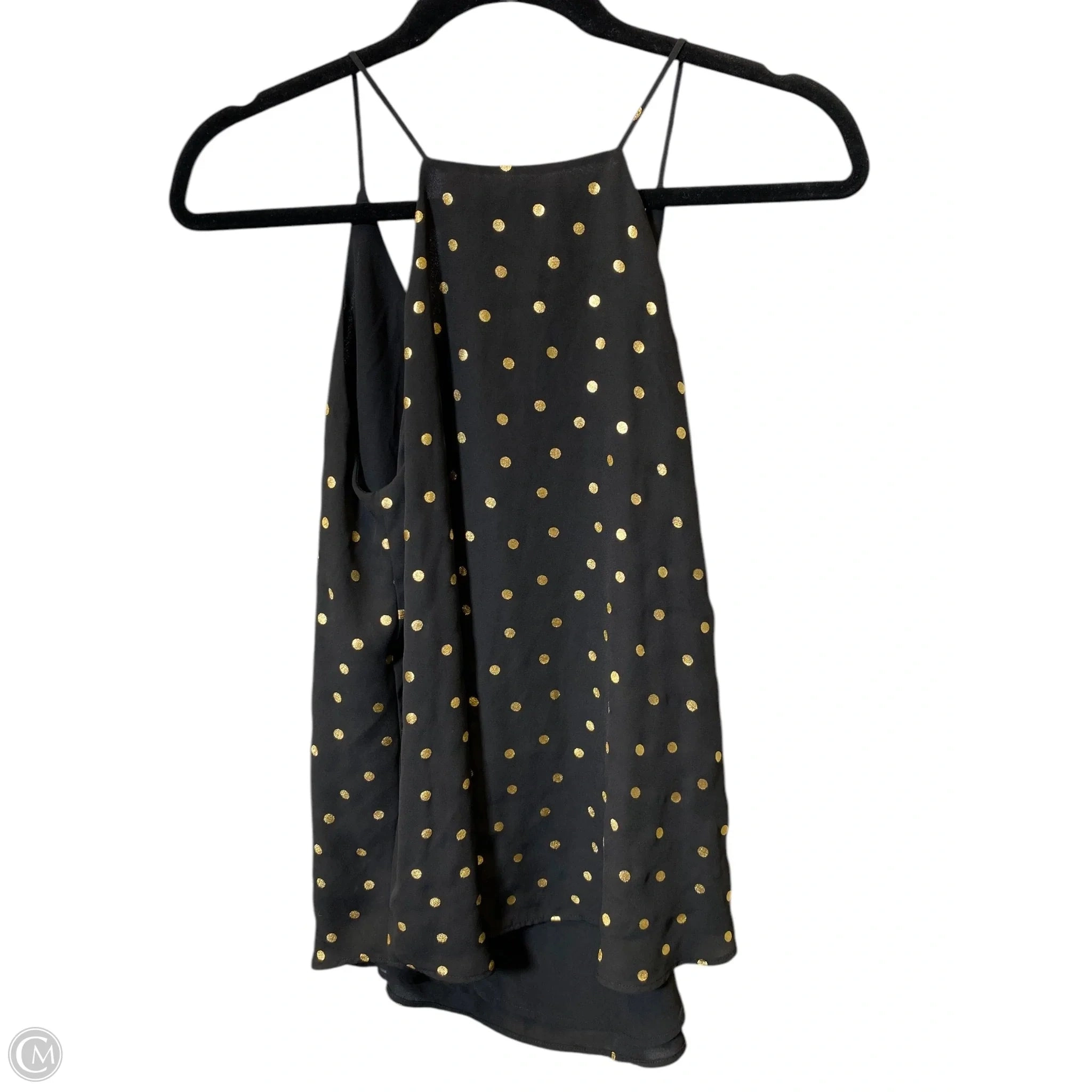Top Sleeveless By Loft In Black & Gold, Size: M
