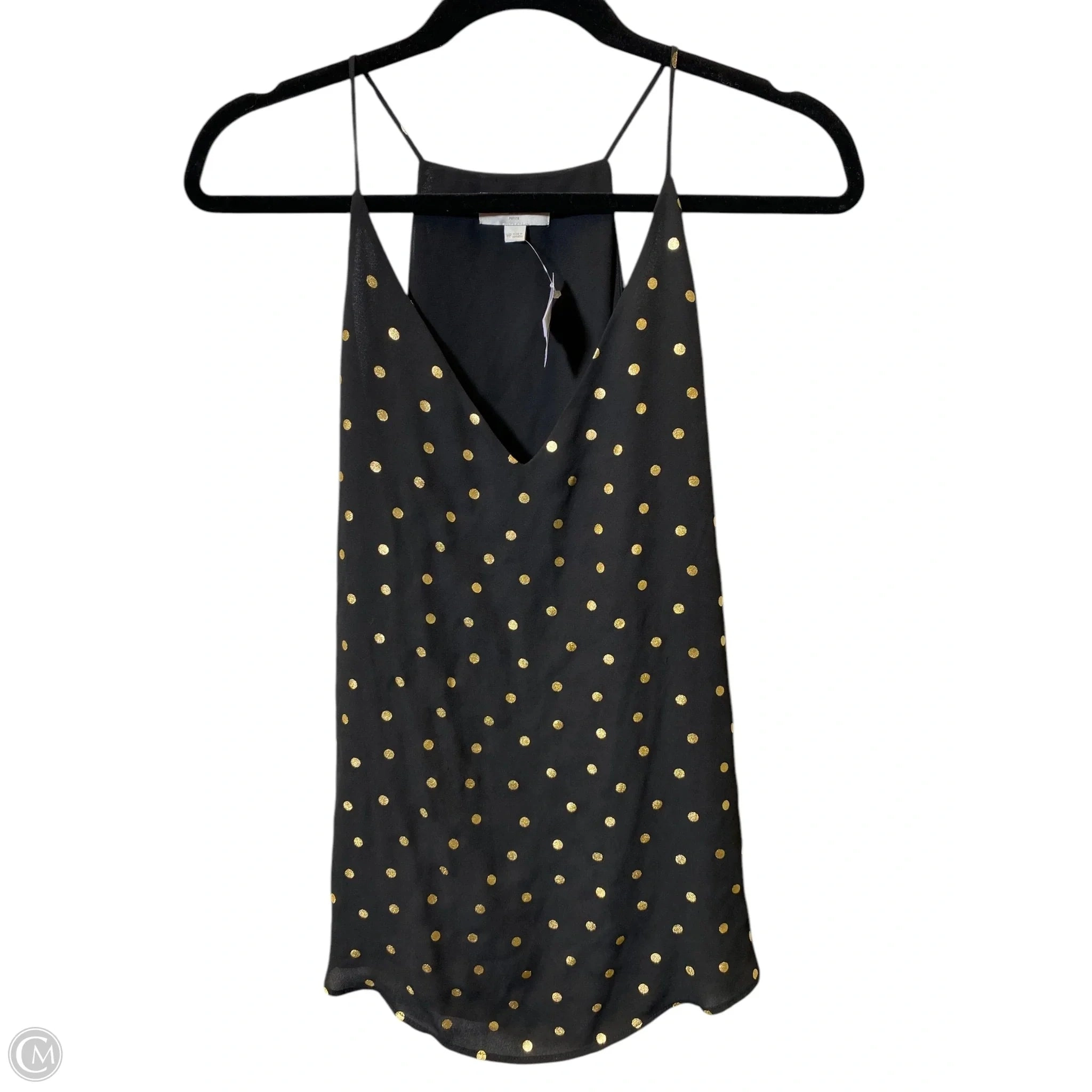 Top Sleeveless By Loft In Black & Gold, Size: M
