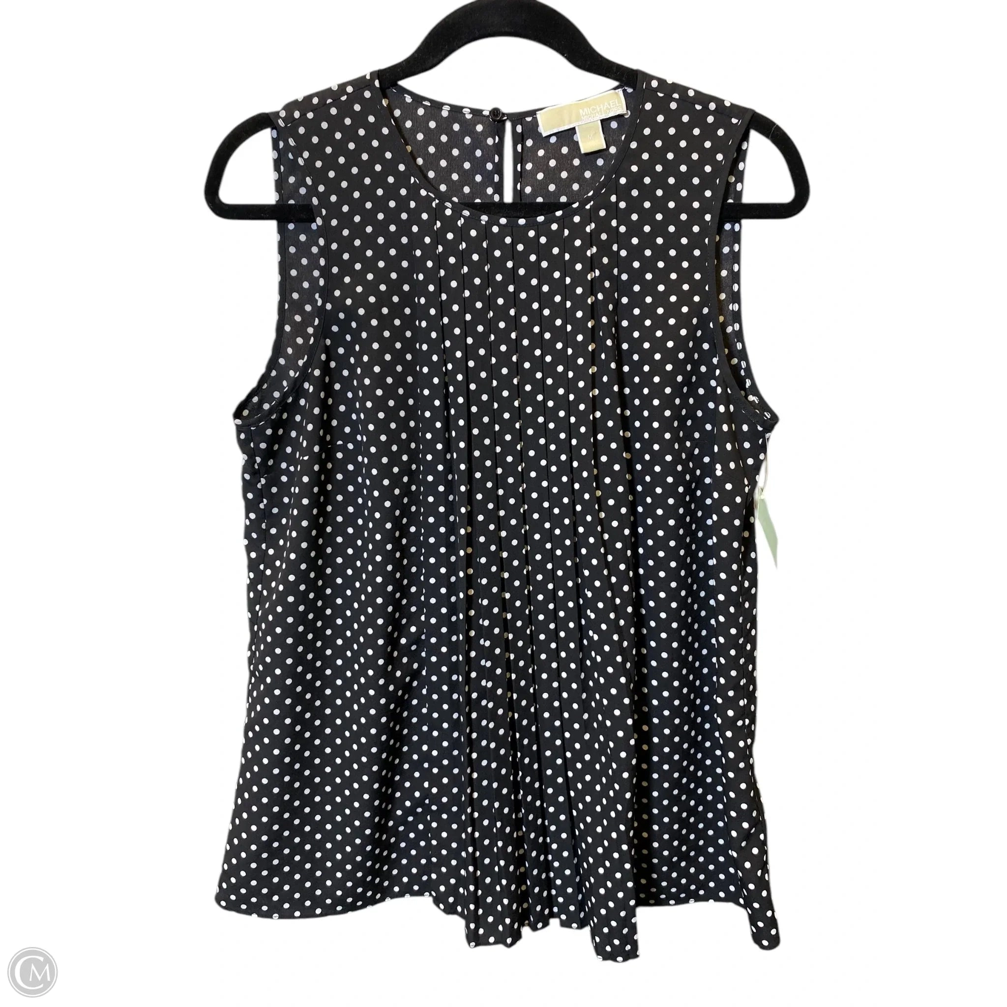 Top Sleeveless Designer By Michael Kors Collection In Polkadot Pattern, Size: M