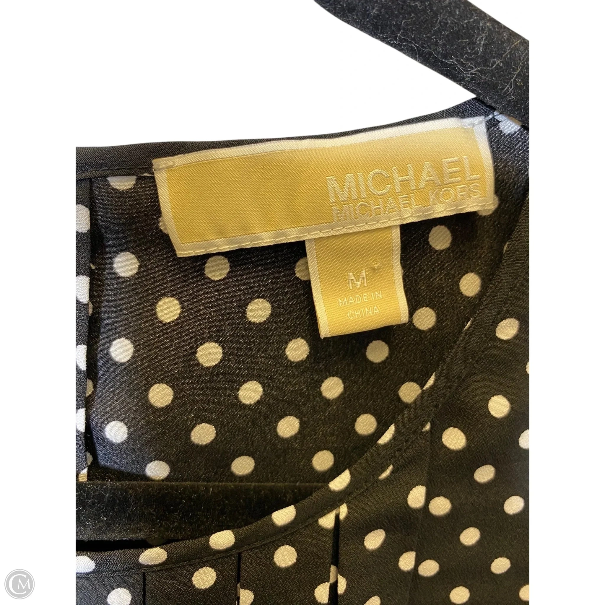 Top Sleeveless Designer By Michael Kors Collection In Polkadot Pattern, Size: M