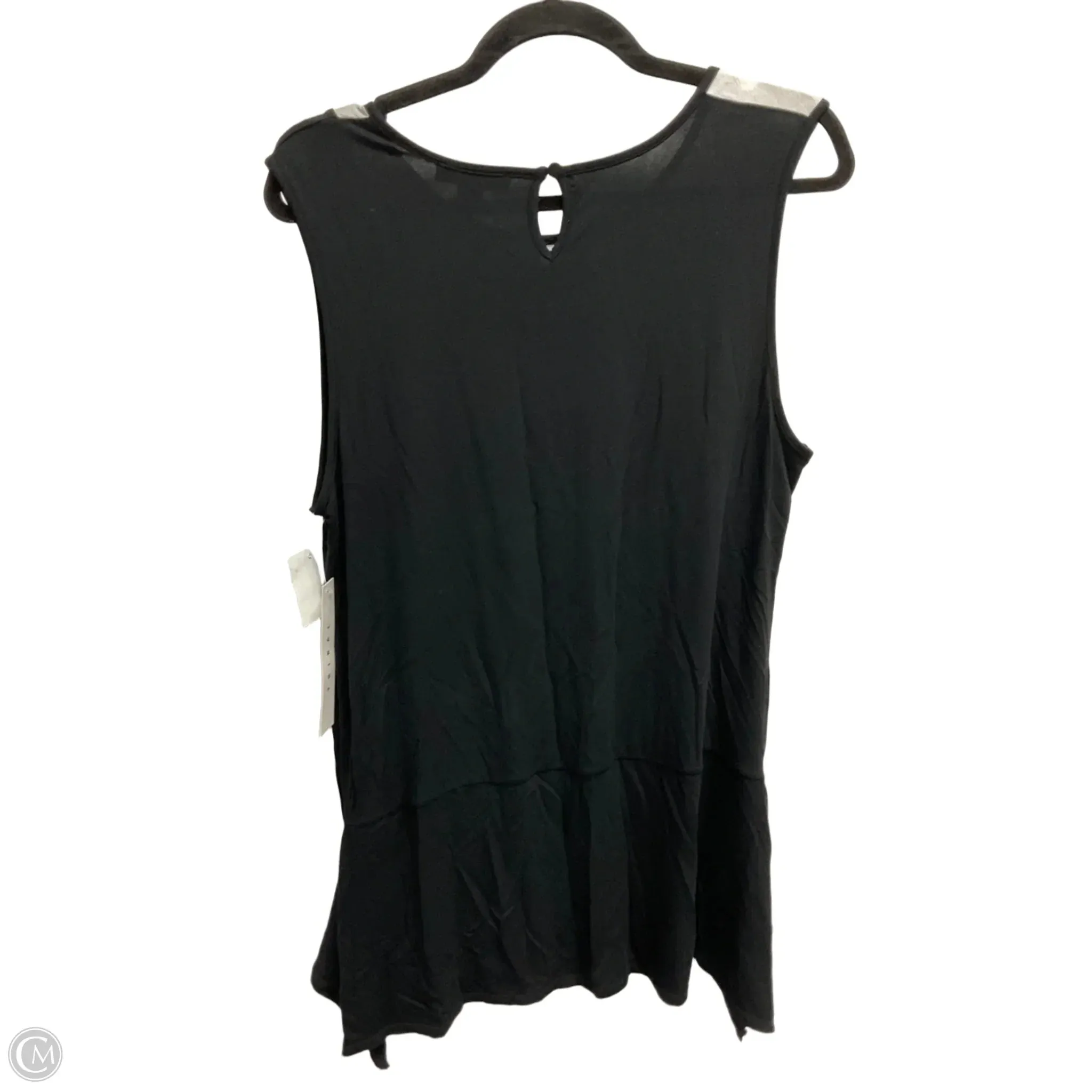 Tunic Sleeveless By Tribal In Black & Grey, Size: Xl