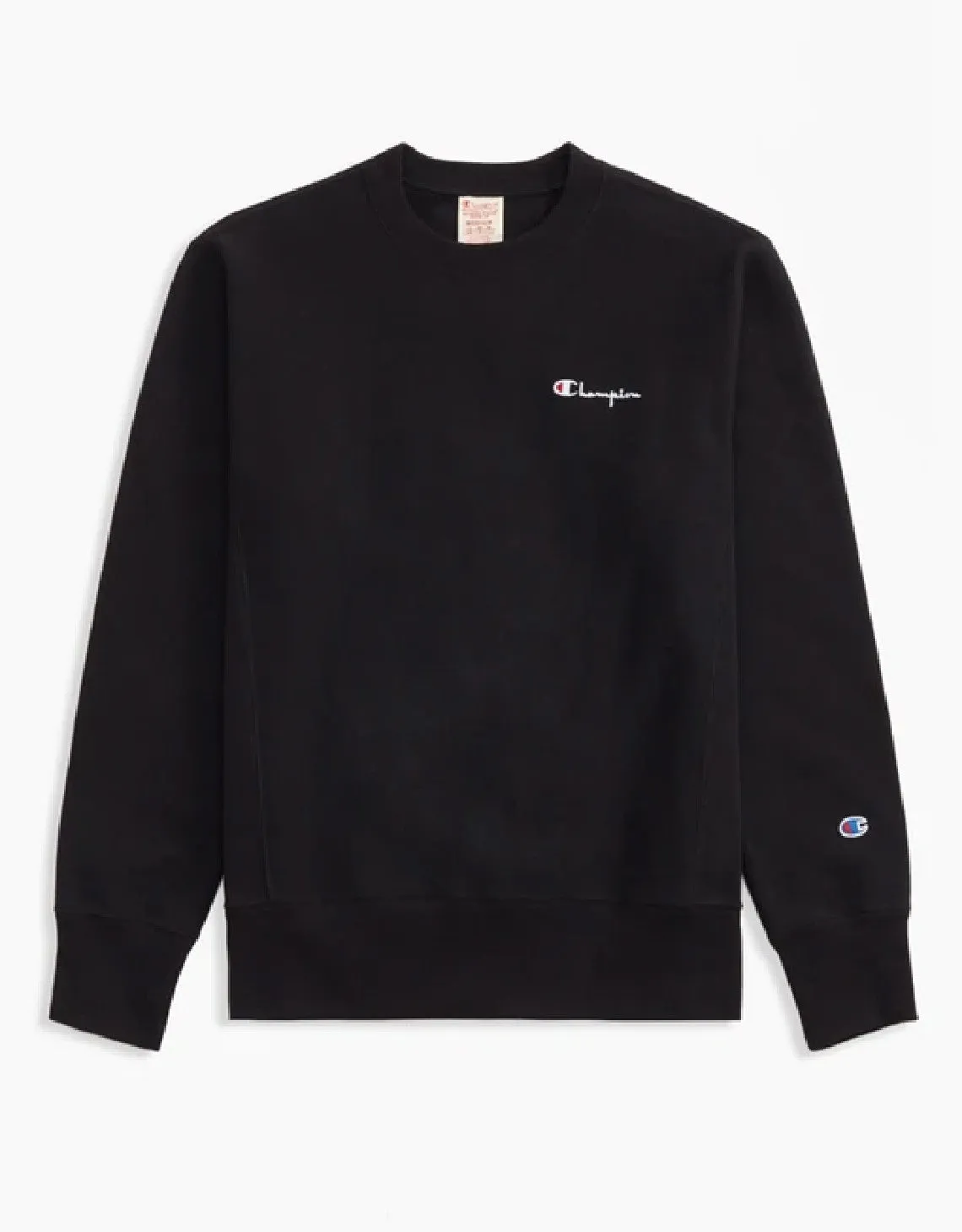 VERTICAL SCRIPT LOGO BACK REVERSE WEAVE SWEATSHIRT BLACK