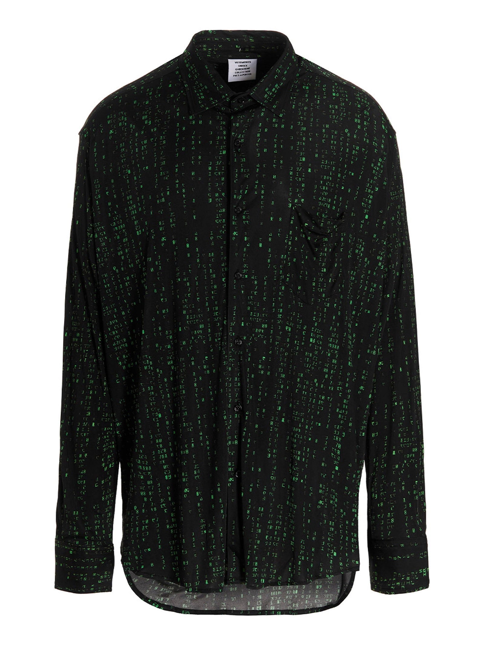 Vetements Code Printed Long-Sleeved Shirt