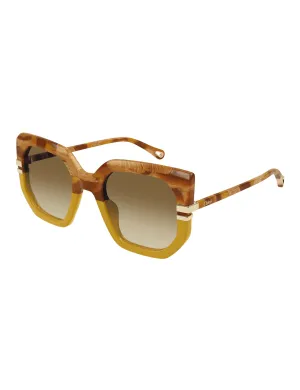 West Oversized Recycled Sunglasses, Brown/Brown