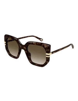 West Oversized Recycled Sunglasses, Havana/Brown