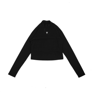 Women's Kobe Long-Sleeve Cropped Top (Black/White)