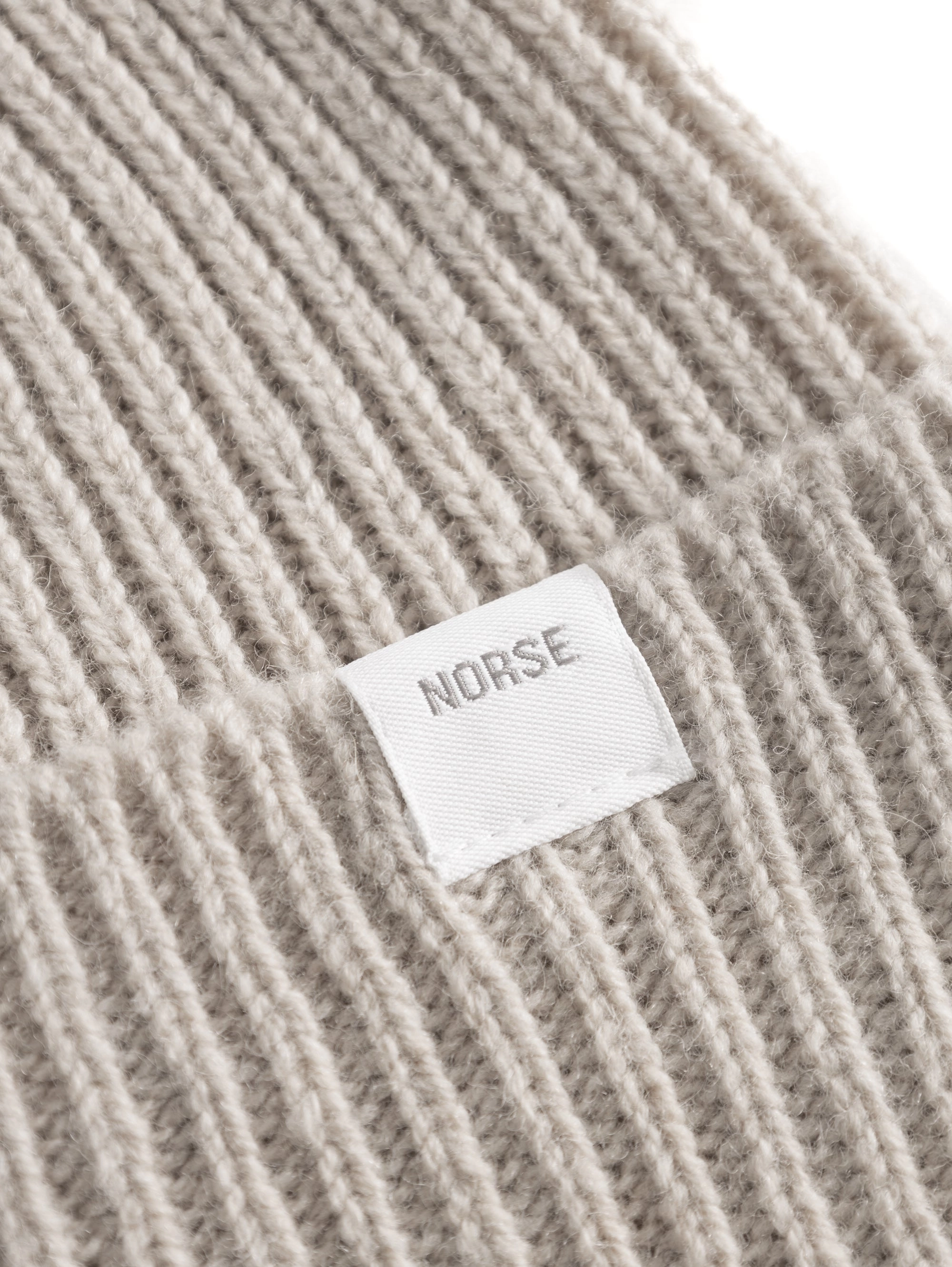 Wool Ribbed Beanie Flour