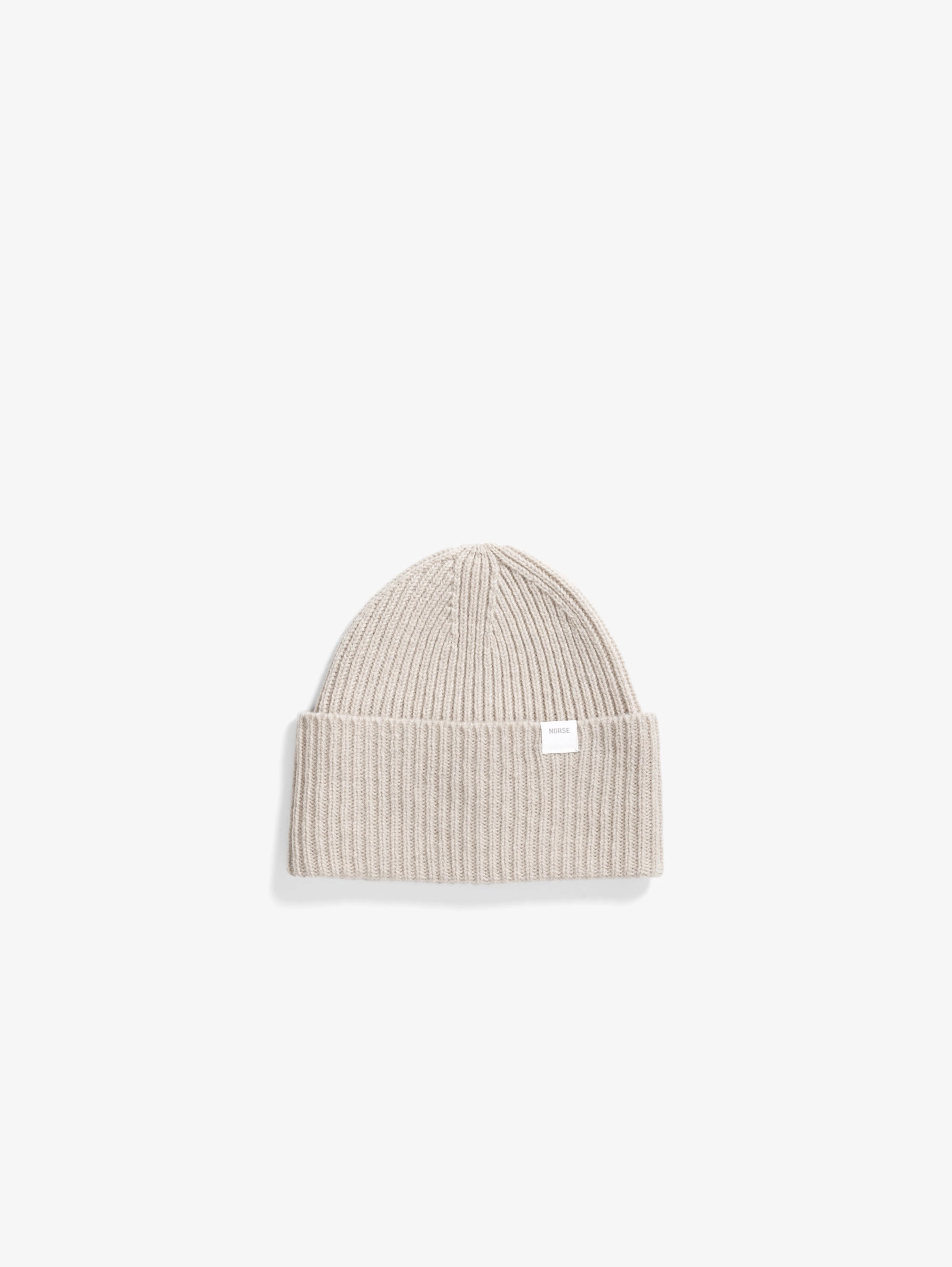 Wool Ribbed Beanie Flour