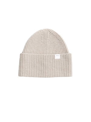 Wool Ribbed Beanie Flour
